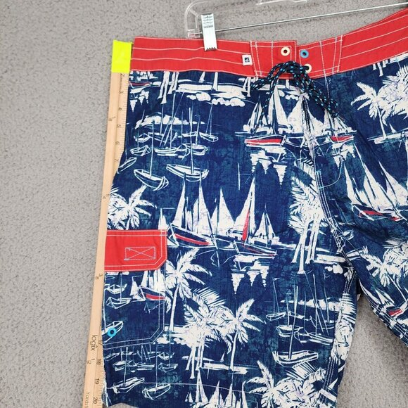 SPERRY TOP SIDER Men's Board Shirts Blue White Sail Boats Size 38 - Picture 8 of 15